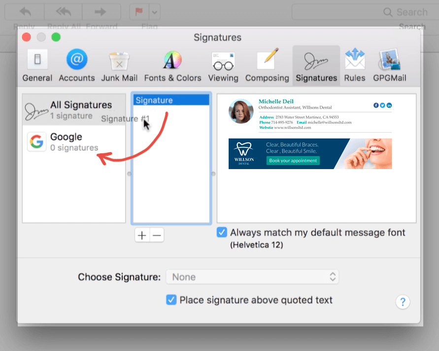 create html email signature for mac mail